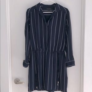 Navy Striped Midi Dress by Banana Republic